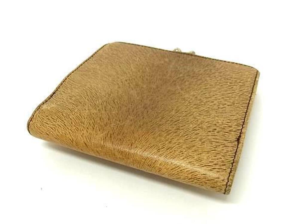 Salvatore Ferragamo Brown Wallet Gancini Wallet Leather Tri fold Billfold Brown